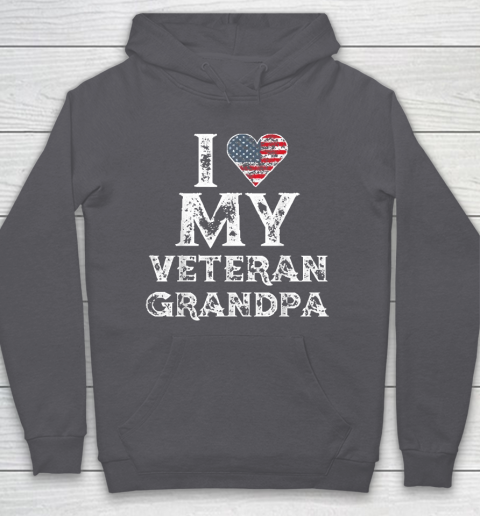 I Love My Veteran Grandpa Vintage Veteran's Day Hoodie 4