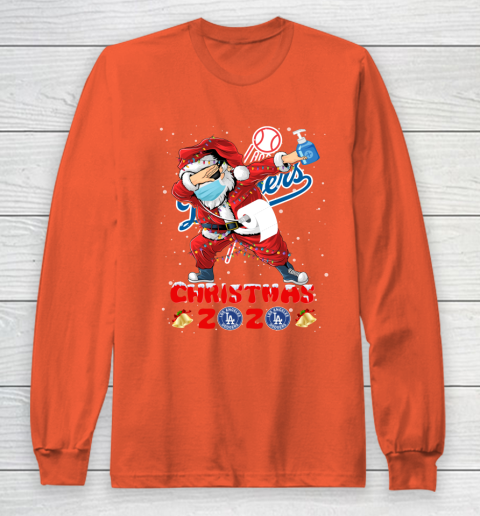 Los Angeles Dodgers Funny Santa Claus Dabbing Christmas 2020 MLB Long Sleeve T-Shirt 3