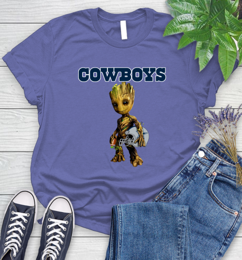 Dallas Cowboys NFL Football Groot Marvel Guardians Of The Galaxy Women's T-Shirt 11