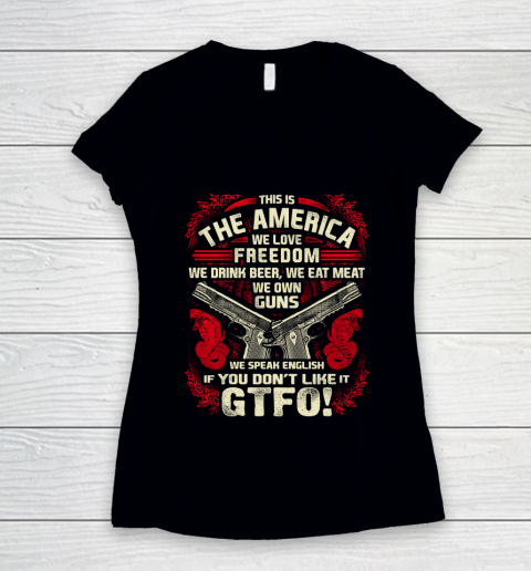 Veteran Shirt Gun Control This is The America Women's V-Neck T-Shirt