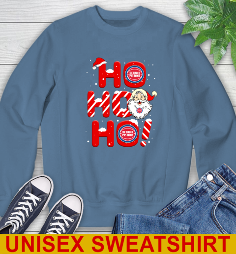 Detroit Pistons NBA Basketball Ho Ho Ho Santa Claus Merry Christmas Shirt Sweatshirt 10