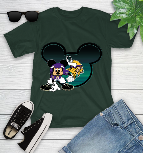 NFL Minnesota Vikings Mickey Mouse Disney Football T Shirt Youth T-Shirt 5