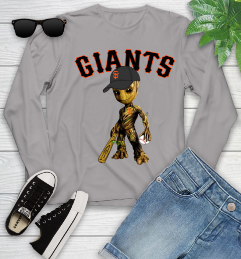 MLB San Francisco Giants Groot Guardians Of The Galaxy Baseball Youth Long Sleeve 5