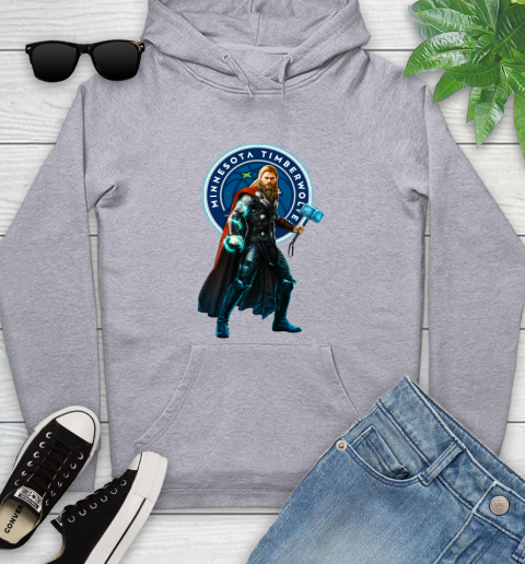 NBA Thor Avengers Endgame Basketball Minnesota Timberwolves Youth Hoodie 6