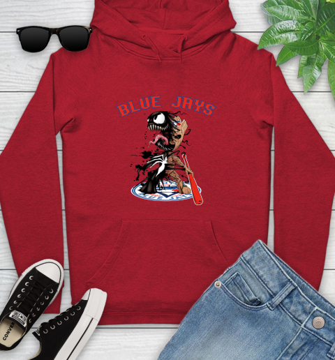 MLB Toronto Blue Jays Baseball Venom Groot Guardians Of The Galaxy Youth Hoodie 11