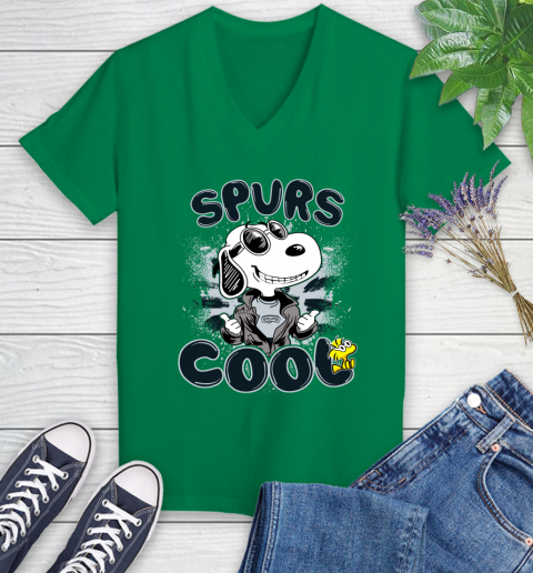 NBA Basketball San Antonio Spurs Cool Snoopy Shirt Women's V-Neck T-Shirt 4