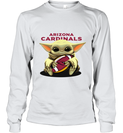 Baby Yoda Loves The Arizona Cardinals 8xvy baby yoda loves the arizona cardinals youth long sleeve 50 front white