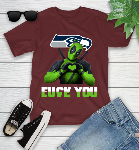 NHL Seattle Seahawks Deadpool Love You Fuck You Football Sports Youth T-Shirt 14