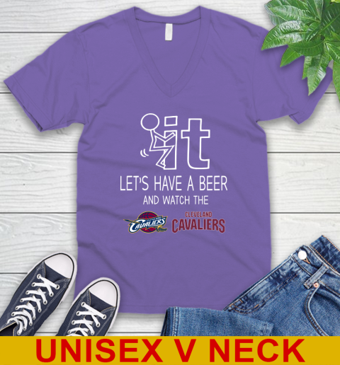 Cleveland Cavaliers Basketball NBA Let's Have A Beer And Watch Your Team Sports V-Neck T-Shirt 8