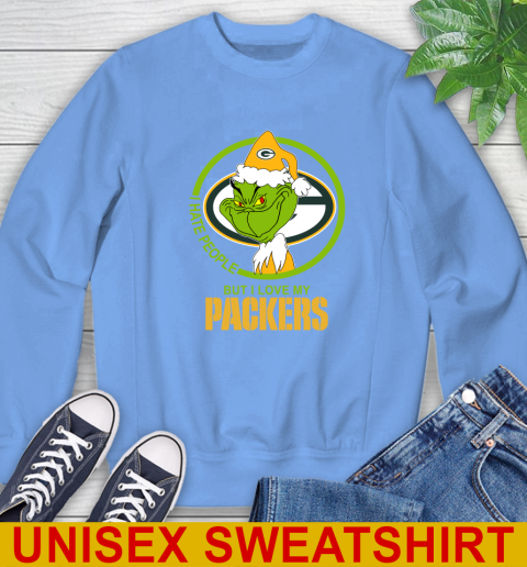 Green Bay Packers NFL Christmas Grinch I Hate People But I Love My Favorite Football Team Sweatshirt 11