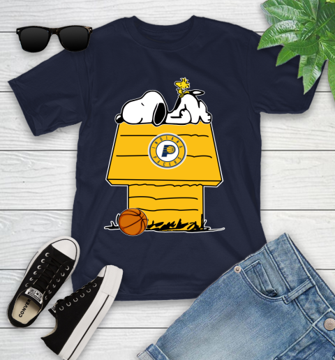 Indiana Pacers NBA Basketball Snoopy Woodstock The Peanuts Movie Youth T-Shirt 3