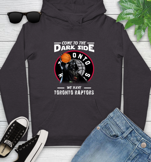 NBA Come To The Dark Side We Have Toronto Raptors Star Wars Darth Vader Basketball Youth Hoodie 8