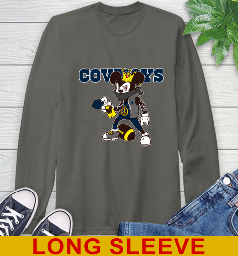 Dallas Cowboys NFL Football Mickey Peace Sign Sports Long Sleeve T-Shirt 9 Dallas Cowboys NFL Football Mickey Peace Sign Sports Long Sleeve T-Shirt - Image 9