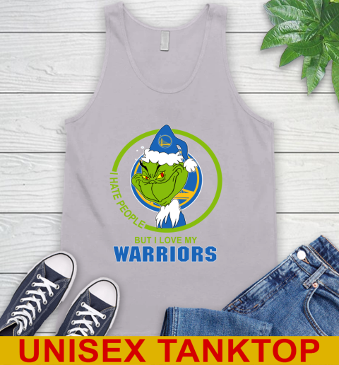 Golden State Warriors NBA Christmas Grinch I Hate People But I Love My Favorite Basketball Team Tank Top 4
