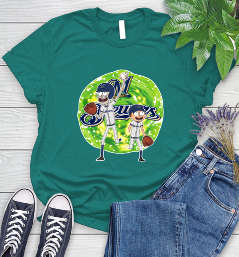 MLB Milwaukee Brewers Rick And Morty Baseball Sports Women's T-Shirt 12