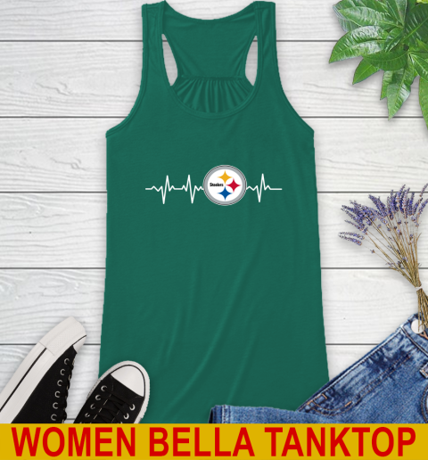 Pittsburgh Steelers NFL Football Heart Beat Shirt Racerback Tank 5