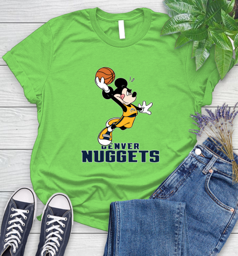 NBA Basketball Denver Nuggets Cheerful Mickey Mouse Shirt Women's T-Shirt 10