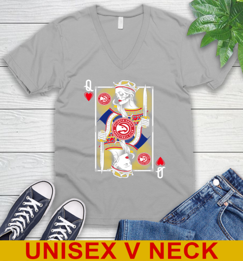 NBA Basketball Atlanta Hawks The Queen Of Hearts Card Shirt V-Neck T-Shirt 3