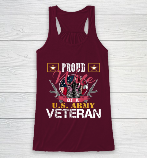 Veteran Shirt Vintage Proud Wife Of A U S Army Veteran Racerback Tank 2