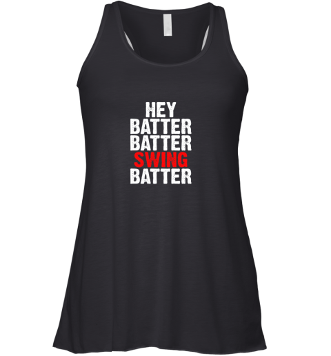 Hey Batter Batter Swing Batter Funny Baseball Racerback Tank