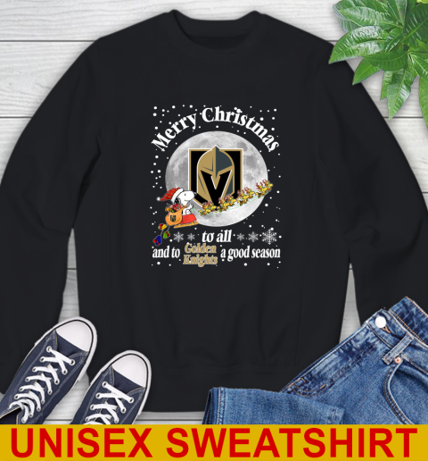 Vegas Golden Knights Merry Christmas To All And To Golden Knights A Good Season NHL Hockey Sports Sweatshirt