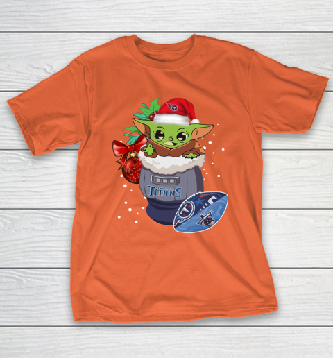 Tennessee Titans Christmas Baby Yoda Star Wars Funny Happy NFL T-Shirt 6