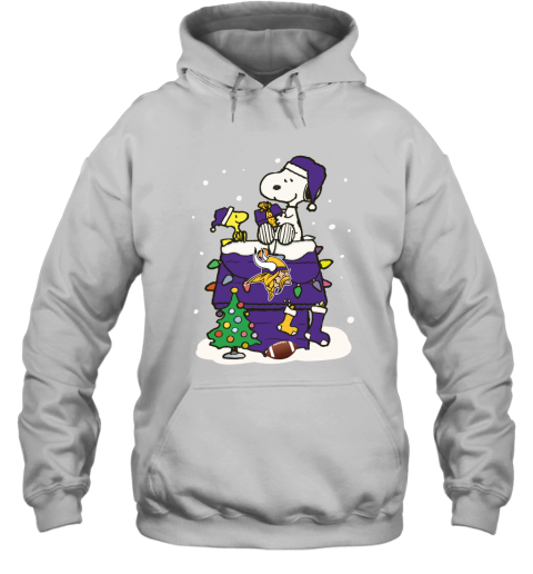 A Happy Christmas With Minnesota Vikings Snoopy Hoodie