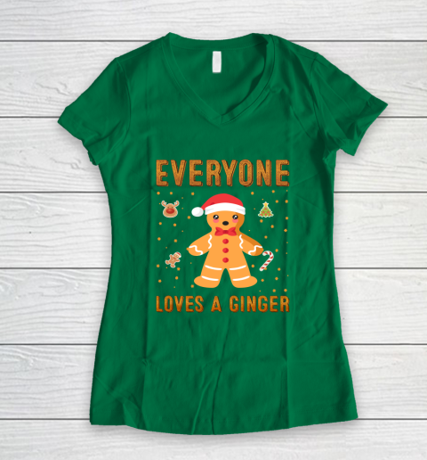 Everyone Loves A Ginger Funny Christmas Women's V-Neck T-Shirt 3