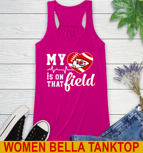 NFL My Heart Is On That Field Football Sports Kansas City Chiefs Racerback Tank 6