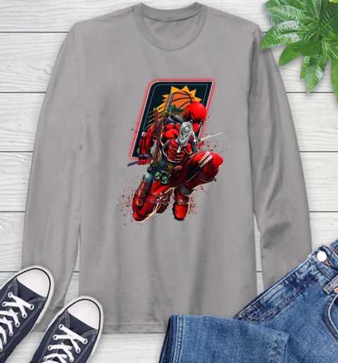 NBA Deadpool Marvel Comics Sports Basketball Phoenix Suns Long Sleeve T-Shirt 6