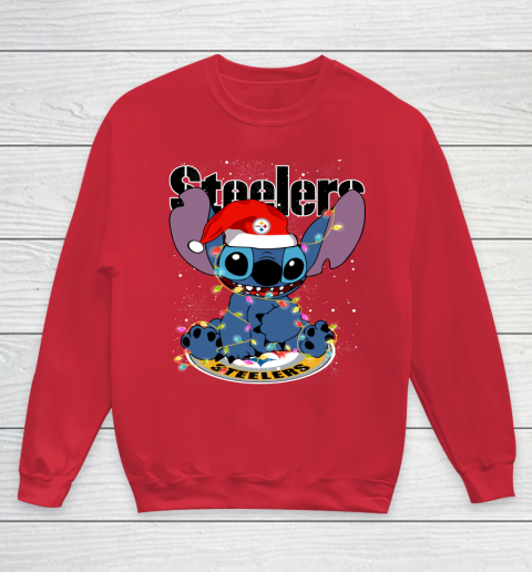 Pittsburgh Steelers NFL Football noel stitch Christmas Youth Sweatshirt 4