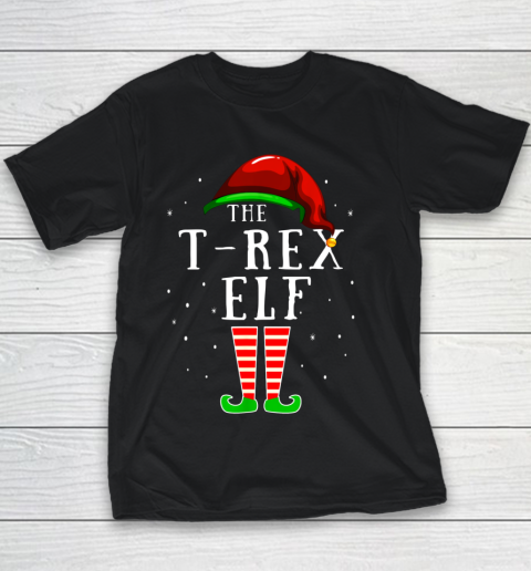 T Rex Elf Matching Family Group Christmas Party Pajama Youth T-Shirt