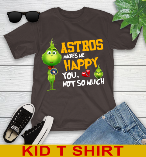 MLB Houston Astros Makes Me Happy You Not So Much Grinch Baseball Sports Youth T-Shirt 6