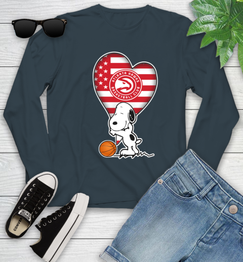 Atlanta Hawks NBA Basketball The Peanuts Movie Adorable Snoopy Youth Long Sleeve 8