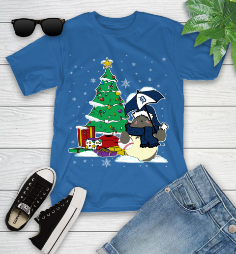 Detroit Tigers MLB Baseball Cute Tonari No Totoro Christmas Sports Youth T-Shirt 12