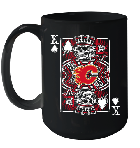 Calgary Flames NHL Hockey The King Of Spades Death Cards Shirt Ceramic Mug 15oz