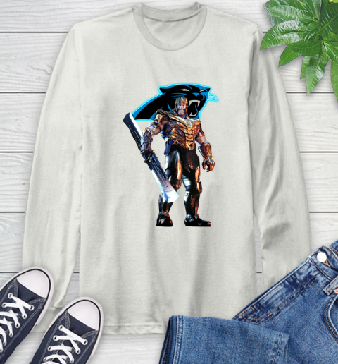 NFL Thanos Gauntlet Avengers Endgame Football Carolina Panthers Long Sleeve T-Shirt 12