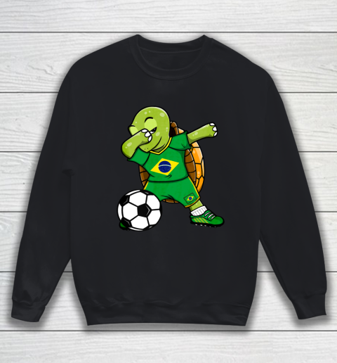 Dabbing Turtle Brazil Soccer Fans Jersey Brazilian Football Sweatshirt