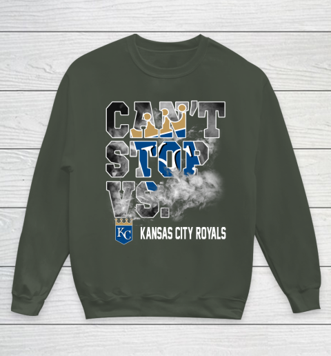 MLB Kansas City Royals Baseball Can't Stop Vs Kansas City Royals Youth Sweatshirt 8
