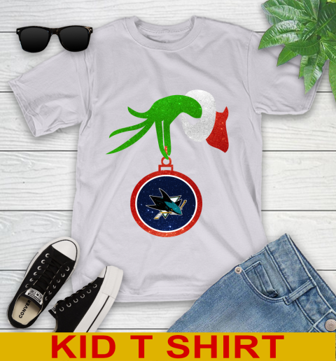 San Jose Sharks Grinch Merry Christmas NHL Hockey Youth T-Shirt 5