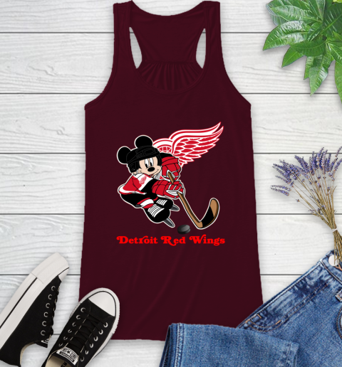 NHL Detroit Red Wings Mickey Mouse Disney Hockey T Shirt Racerback Tank 3