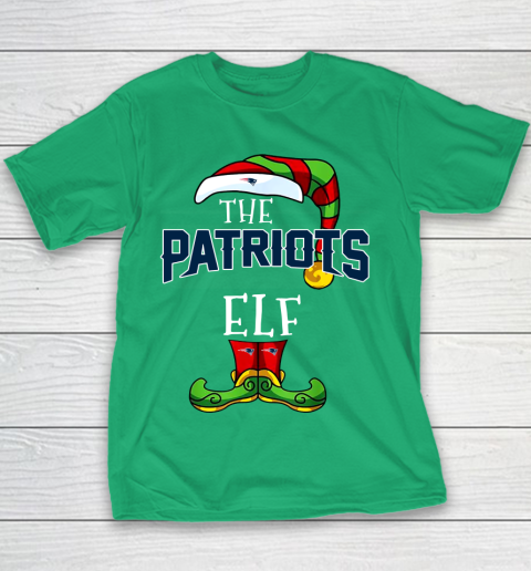 New England Patriots Christmas ELF Funny NFL Youth T-Shirt 3
