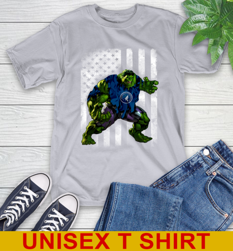 Minnesota Timberwolves Hulk Marvel Avengers NBA Basketball American Flag T-Shirt 5