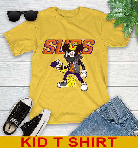 Phoenix Suns NBA Basketball Mickey Peace Sign Sports Youth T-Shirt 8