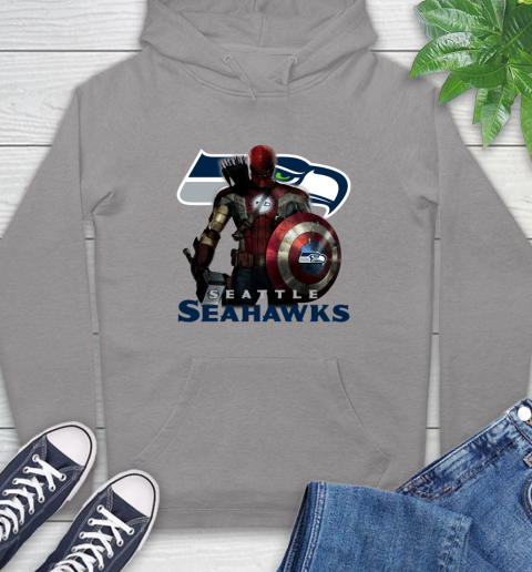 NFL Captain America Thor Spider Man Hawkeye Avengers Endgame Football Seattle Seahawks Hoodie 6