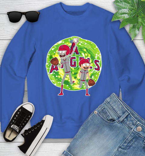 MLB Los Angeles Angels Rick And Morty Baseball Sports Youth Sweatshirt 8