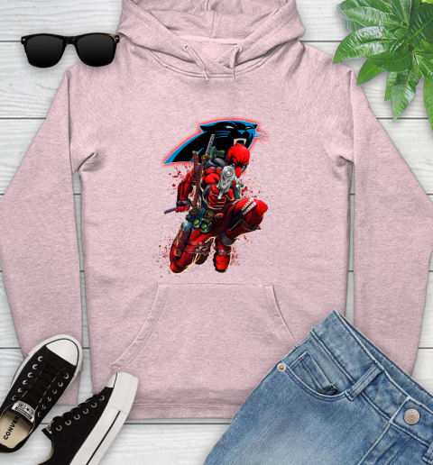 NFL Deadpool Marvel Comics Sports Football Carolina Panthers Youth Hoodie 10