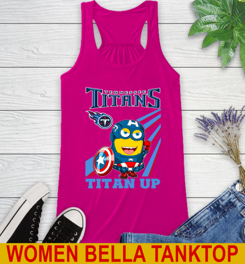 NFL Football Tennessee Titans Captain America Marvel Avengers Minion Titan Up Shirt Racerback Tank 6