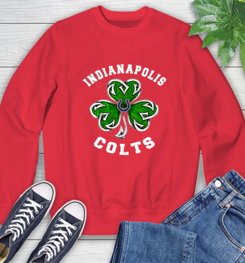 NFL Indianapolis Colts Three Leaf Clover St Patrick's Day Football Sports Sweatshirt 10