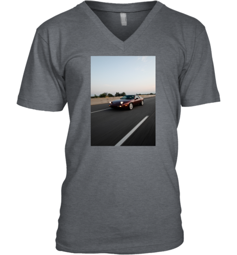 esv3 the vintage retro 928 racing v neck unisex 8 front dark heather
